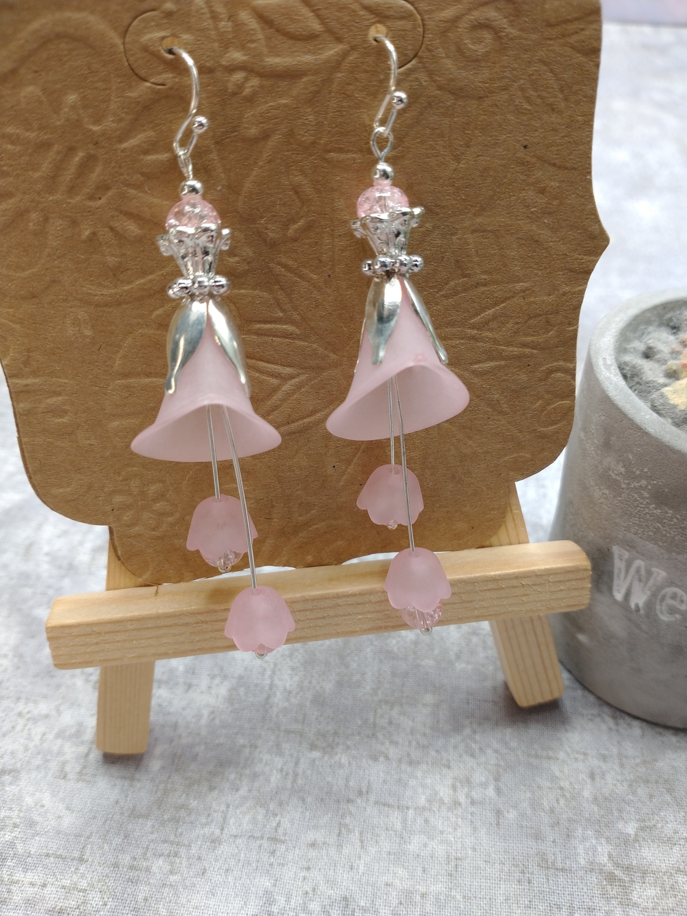 New Hand Crafted Bellflower Dangle Earrings